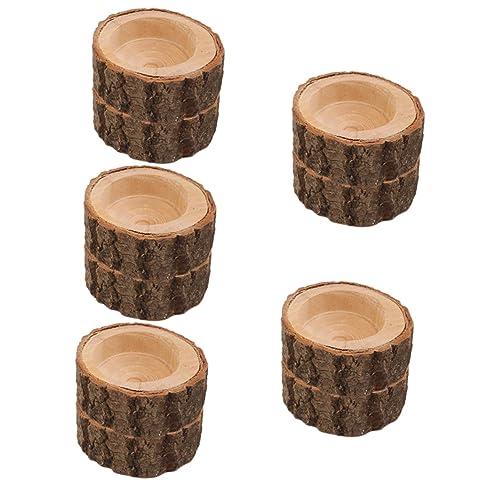Uonlytech 10piezas Portacandelas De Madera Soporte para Tealight Decoración Natural para Bodas