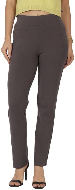 BlissClub Women's Straight Fit Mid Rise Pants