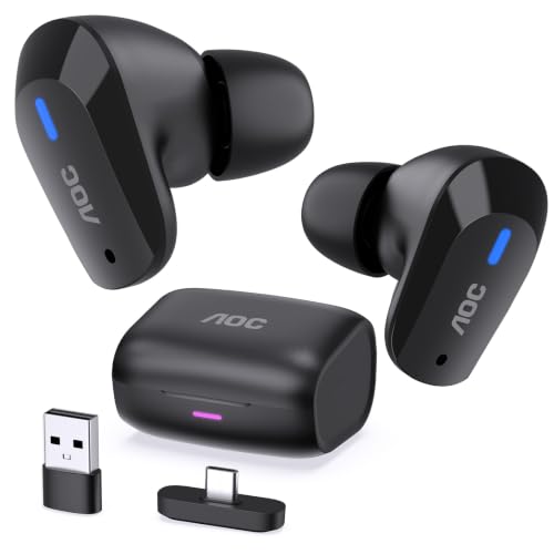 AOC-Wireless-Gaming-Earbuds-for-PS5-PC-Switch-24GHz-USB-C-Dongle-ACT3512 AOC Wireless Gaming Earbuds for PS5 PC Switch, 2.4GHz USB-C Dongle ACT3512 - Image 1