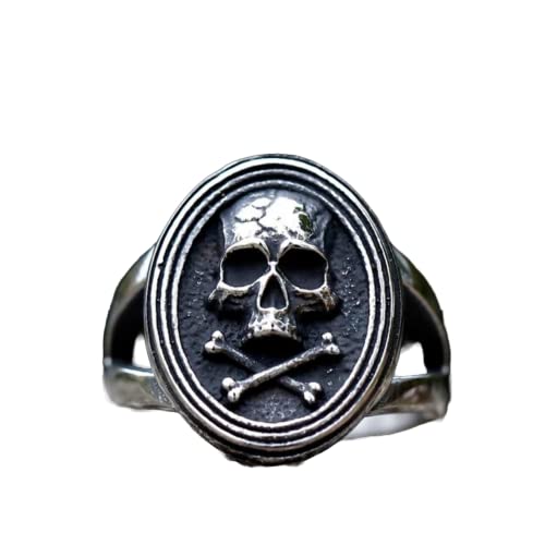 LAYCHEN Nouvelles Bagues pour Hommes Vintage High Polished Vampire Skull Biker Rocker Ring Boy Heavy Gothic Bijoux