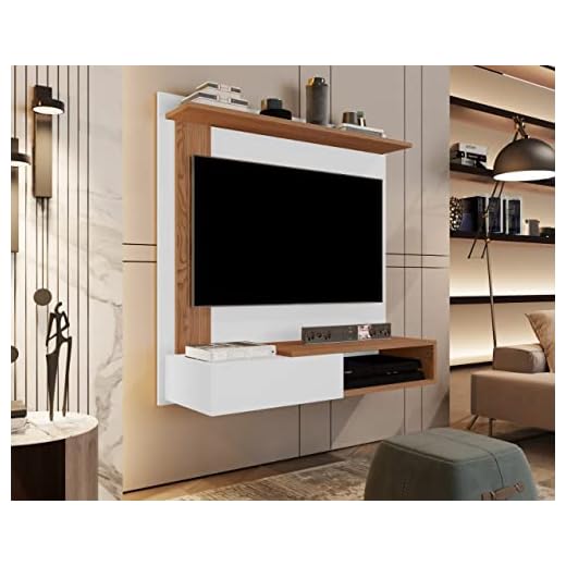 Painel TV Turyn até 32 Polegadas Branco / Freijó - JM Casa dos Moveis