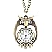 Produktbild LLXXYY Halskette Taschenuhr Vintage Herren Damen Weihnachten Geschenk Unisex,Neuheit Bronze Hohl-Out Pocket Watch Diamond Eye Eule Fall Dünne Kette Halskette Quarzuhr Geschenke Für Männer Frauen