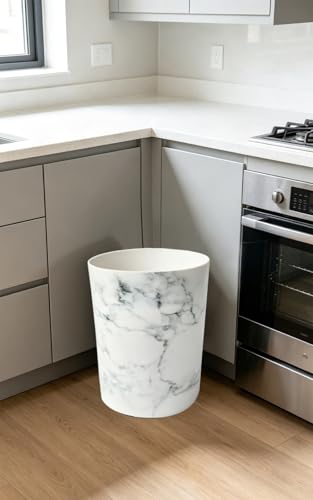 Caneca de basura redonda blanca 2 galones para baño miniatura 3