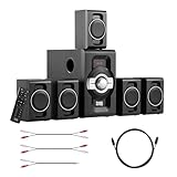 Acoustic Audio by Goldwood AA5240 Home Theater 5.1 Bluetooth Speaker System with USB and SD Inputs, Black