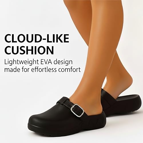 Image of ORTHO JOY Orthopedic Arch Support Clogs for Women - Comfort Slip-On Toe Post Slides with Adjustable Strap & Cushion Sole
