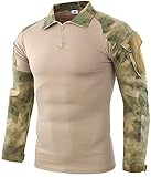 【CONCEPTION DE FERMETURE ÉCLAIR 1/4】: Les chemises militaires pour hommes sont conçues avec une fermeture à glissière avant 1/4, qui est confortable et respirante, facile à mettre et à enlever, et pas facile à étrangler votre cou.
