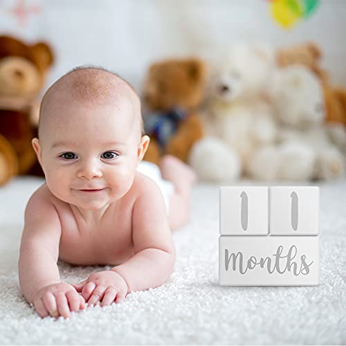 Navaris baby mijlpaalblokken dobbelstenen - Leeftijdsblokken - 5-delige set blokken - Moderne foto rekwisieten - Voor… - Image 3