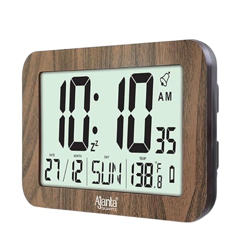 Image of Ajanta Digital Wall Clocks (LCD-140-Oak Wood)