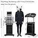 Lectern Podium Stand, Stuffygreenus Mobile Height Adjustable Church Classroom Lecture, Portable Presentation Concert Podium, Standing Laptop Cart with Wheels, Black