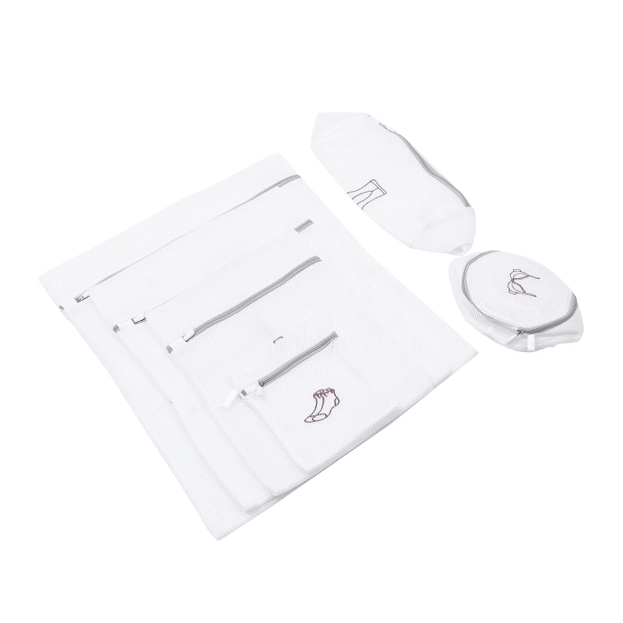 Sacchetti per Bucato Sacchetto per Lavatrice Set 6 in Poliestere Bianco per Indumenti Delicati e Intimo Protetto, per Viaggi e Lavaggi Sicuri