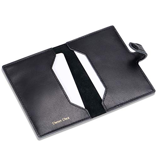 Image of HISCOW Minimalist Thin Bifold Card Holder - Italian Calfskin (Dieter Diez, Black)