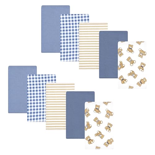 Image of Hudson Baby Unisex Baby Flannel Burp Cloth 10pk, Gentleman Bear, One Size