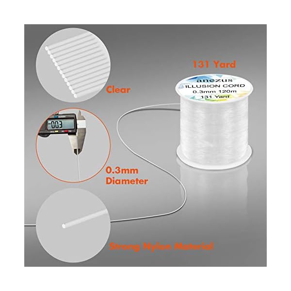 anezus Fishing Line Nylon String Cord Clear Fluorocarbon Strong Monofilament Fishing Wire - Image 5