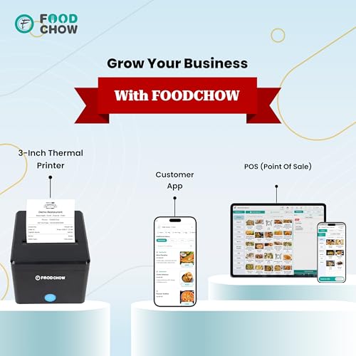 Image of 3-Inch USB + Bluetooth POS Printer with Auto Cutter + 1-Year Free Restaurant Billing Software | Perfect for Cafes, Food Outlets, Small Businesses 80mm Thermal Receipt Printers