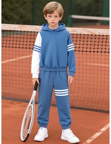 Boy Clothes Long Sleeve Striped Hoodie Sweatshirts Top and Pants Fall Winter Kids Boys 2 Pieces Outfits Sets 3-8 Years 5