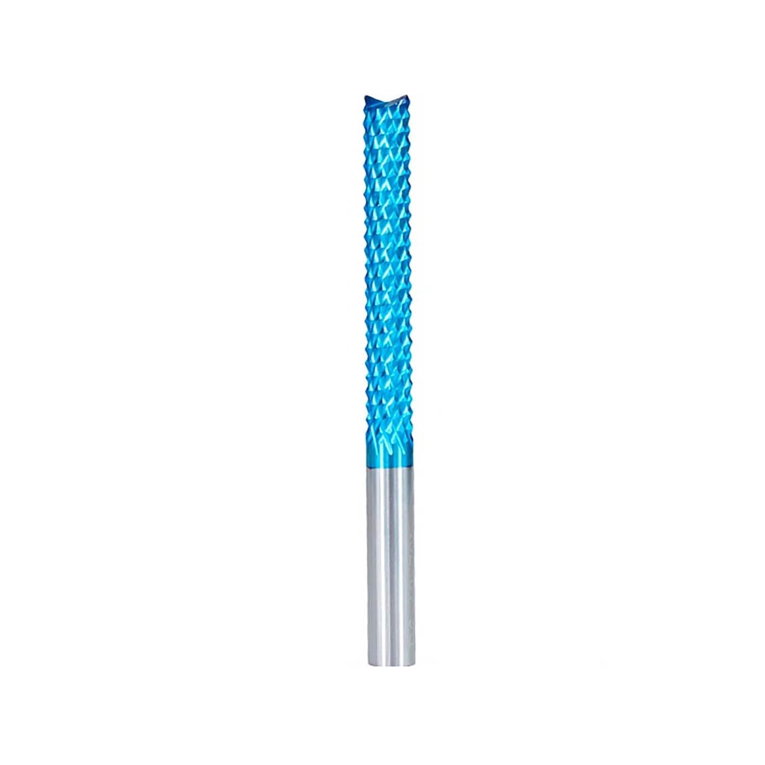 6mm Shank Corn Milling Cutter Carbide PCB Milling Bit End Mill Nano Blue Coated CNC Router Bits for Engraving Machine(D6x32x60L)