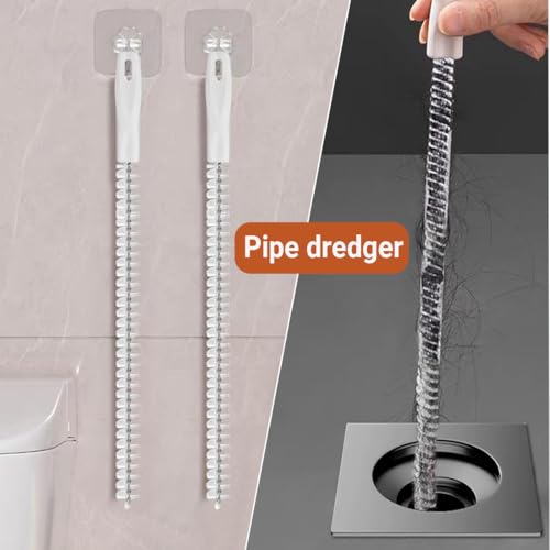 DIFLAX 4 Stück Abflussreiniger Bürste Flexible Abflussbürste Reinigungsbürsten für Abwasserkanäle Abflussreiniger Sticks Abflussreiniger Haare für Kanalisation Küche Waschbecken Badewanne (45cm+60cm)