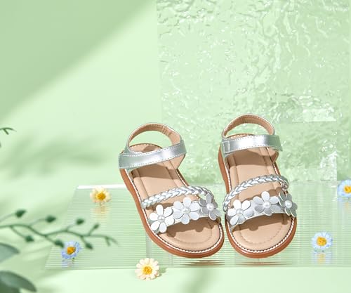 Image of GINFIVE Toddler Girls Sandals Little Girls Kids Summer Shoes Toddler Sandals