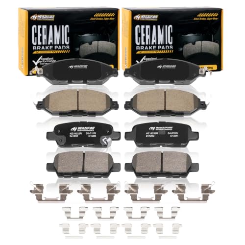 Image of Ceramic Front and Rear Brake Pads Compatible with 2013 Infiniti JX35;2014-2020 Infiniti QX60;2013-2020 Nissan Pathfinder;2015-2020,2022-2025 Nissan Murano;2021 Murano(To 11 /20)(D1649+D1288)