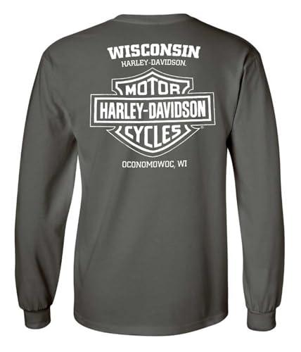 Harley-Davidson Men's T-Shirt, Long Sleeve Tee, Heritage H-D Gray 302966382