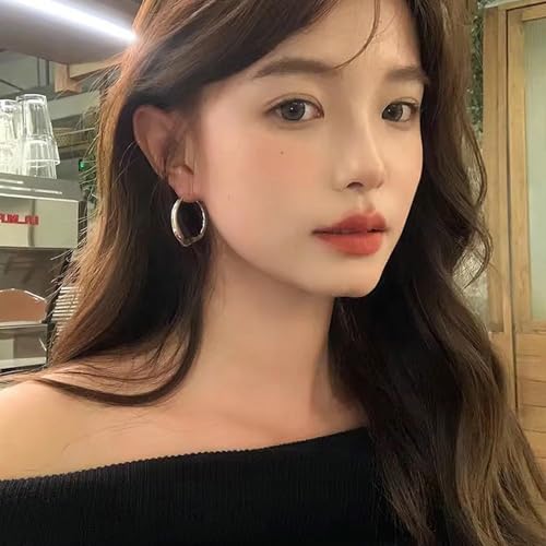 Boucles d'oreilles créoles ornements géométriques minimalistes tendance - 7