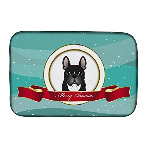 Caroline's Treasures BB1537DDM fransk bulldogg god jul disktorkmatta, 35,56 x 53,32 cm, flerfärgad