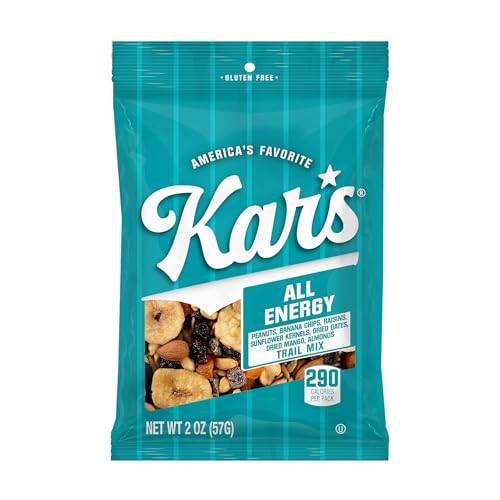 Kar’s Nuts All Energy Unsalted Trail Mix, 2 oz – Grab & Go Bags, Individual Snack Packs (Pack of 48), Gluten-Free Trail Mix Snack