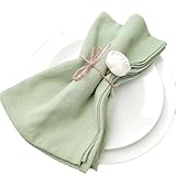 Plobeca Cloth Napkins Set of 10, 18x18 Inches Home Dinner Napkin 100% Cotton Napkins Washable Fabric Napkin Ideal for Family Dinner Party Wedding (Light Green)