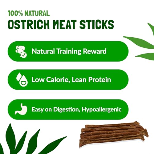 Ostrich Meat Sticks Dog Treats - 100% Natural & Gently Air-Dried, Puppy Treats, Hypoallergenic Dog Treats, Natural Dog Treats, High in Lean Protein & Low in Fat, 50g - Image 5