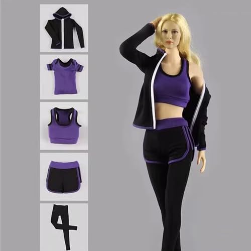 Vêtements de sport violets pour figurine 1/6 AMITD 30 cm