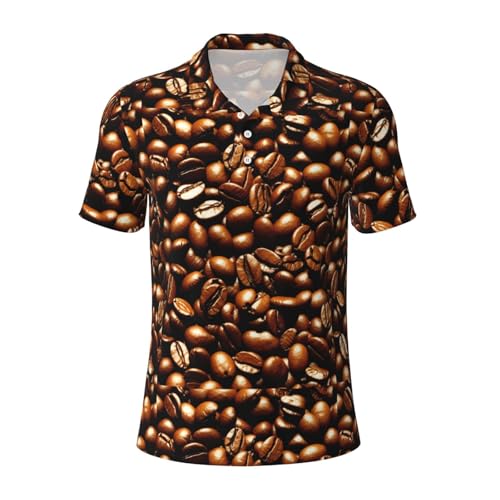 Polo café à manches courtes respirant pour homme idéal pour le golf et le quotidien