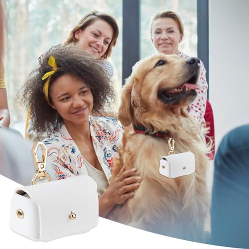 SUPERFINDINGS Weißer Ringträger Für Hunde Ringhalter Leder Ehering Kissenbox Für Haustiere Ringträgerkissen Für Hundehalsband Eheringbeutel Geschenk Für Hochzeitsbedarf