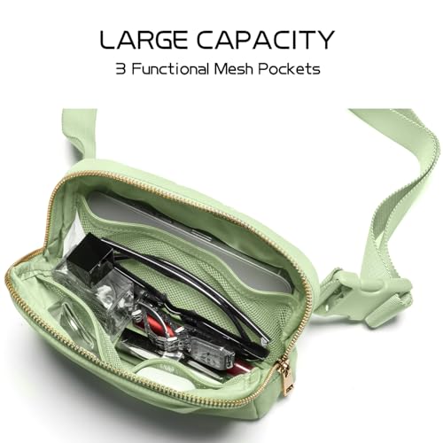 Image of Gitus Gifts for 8 9 10 11 12 Year Old Girls Belt Bag Fanny Pack Crossbody Bags with Initial Letter Patch Cute Stuff Birthday Gifts for Teen Girls Women Personalized Trend Stuff (Light Green-S)