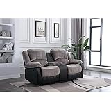 Nathaniel Home Love-seat Recliner with Cup Holder Storage Sofa Chair for Living Room Bedroom Home,...