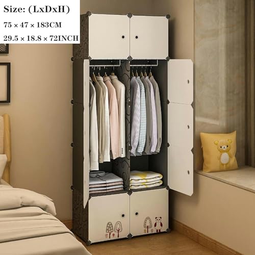 Armarios portátiles con Ruedas Armario Portátil Almacenamiento Ropa Organizador 8 Cubos Closet 3