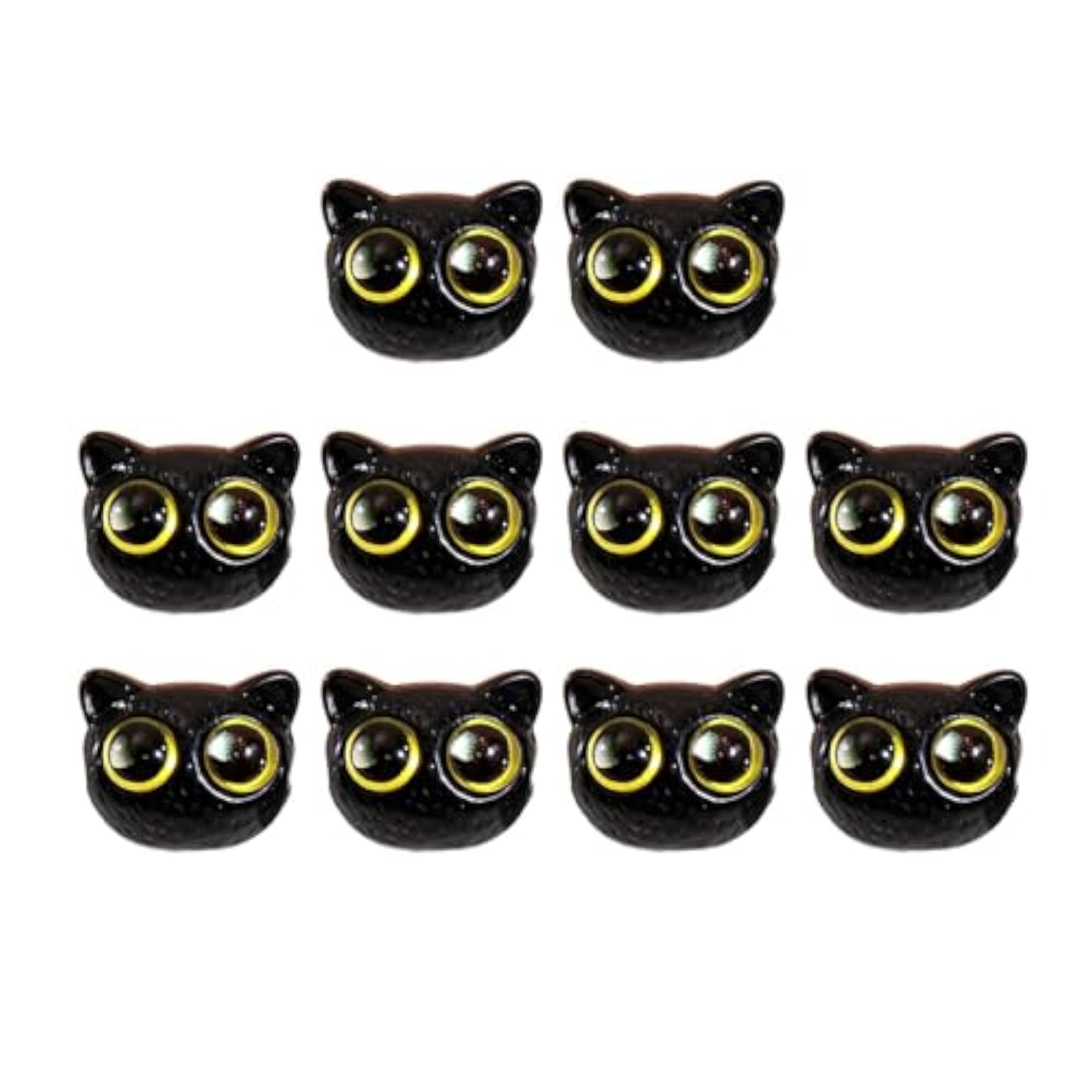 Cat Head Beads for DIY Bracelet Making, 6x10 Pieces