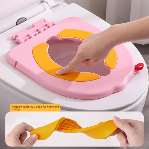 Asiento de entrenamiento para orinal plegable reductor inodoro infantil con asas 6