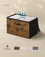 SONGMICS Aufbewahrungsbox mit Reißverschluss, 3er Set, faltbare Stoffbox – Ansicht 6