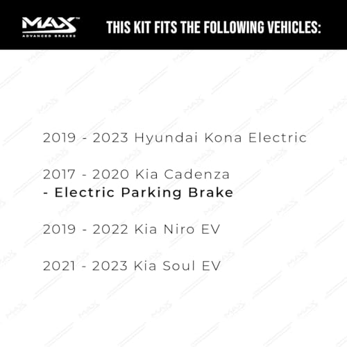 Image of Max Advanced Brakes Rear Brake Kit Compatible With 2019-2023 Hyundai Kona Electric Compatible With Kia Niro Soul EV Replacement Premium OE Disc Brake Rotors and Ceramic Brake Pads