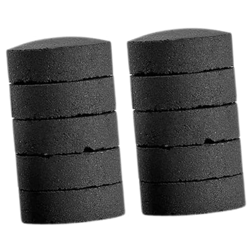CIMAXIC 10 Piezas Carbón de combustión rápida Tetera para Acampar Parrilla Chimenea antorcha Barbacoa Exterior Carbon sin Humo carbón doméstico tabletas de carbón de Madera Black