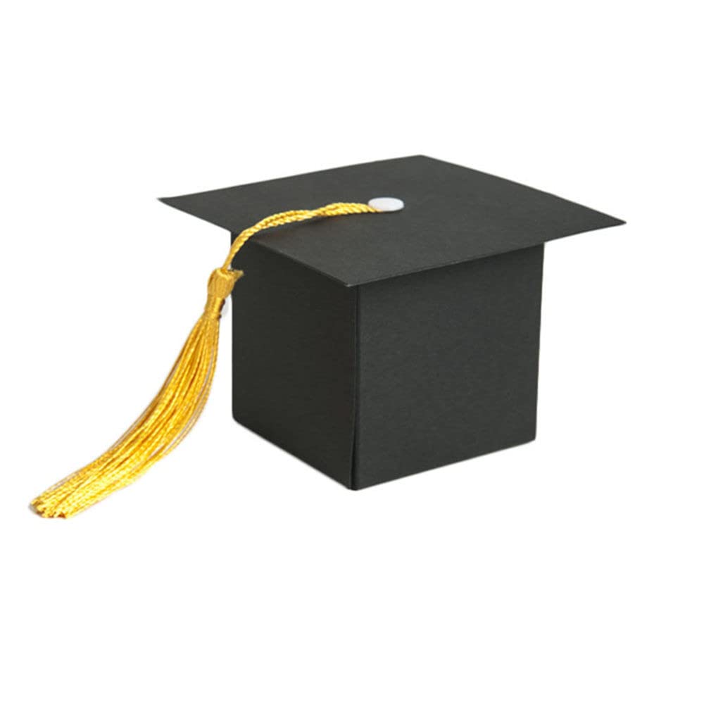 Boîte à bonbons chapeau noir pour décoration de table anniversaire et fête école x50