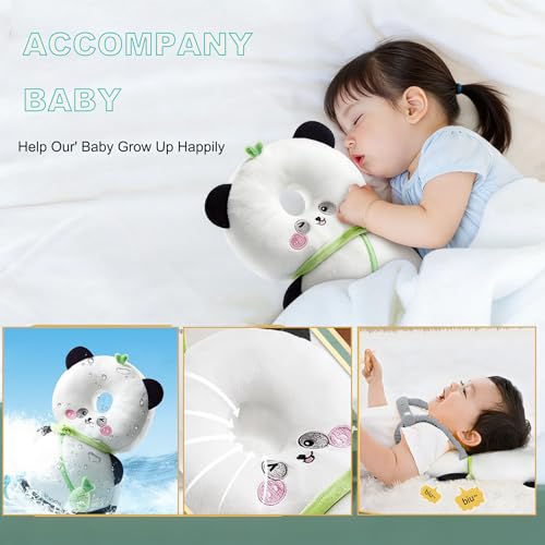 Image of Baby Head Protector Backpack, Toddler Baby Head Protection Backpack with Baby Knee Pads Alarm Function for Walking & Crawling, Soft, Breathable and Wearing Safety Baby Head Protector (White Bear)