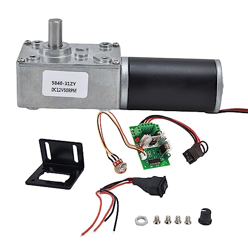12V 200RPM DC Motorreductor de husillo sin fin con Gobernador 15kg.cm 31mm Alta Torsión Motor Autoblocante Invertido Mini Turbina Motorreductor para Bricolaje Robot Rotativo Cerradura de Puerta