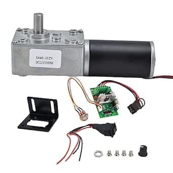 12V 10RPM DC Worm Gear Motor with Governor 90 kg cm 31 mm High Torsion Self-Locking Motor Reversed Mini Turbine Gear Motor for DIY Robot Rotary Table Door Lock Curtain Machine