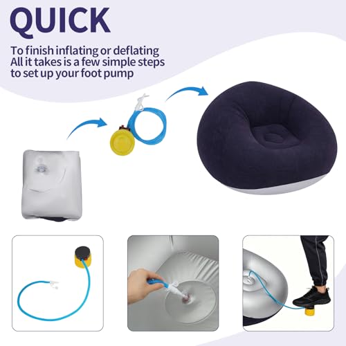 Image of 6 Pcs Inflatable Bean Bag Chairs with Pump, Blow up Couch for Kids & Adults
