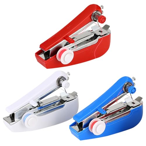 ibasenice 3piezas Máquina de Coser Portátil de Mano Mini Inalámbrica Práctica y Ligera para Costura Rápida Ropa y Reparaciones Domésticas para Viajes y Uso Diario