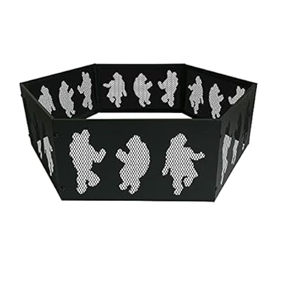 Backyard 32 Inch Fire Ring, Wildlife-Bear Fire Pit Campfire Ring Wood-Burning Firepit Ring