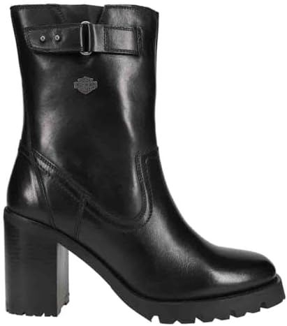 HARLEY-DAVIDSON FOOTWEAR Women's Adina Pull on Motorcycle Boot, Black, 9.5 | Image 2