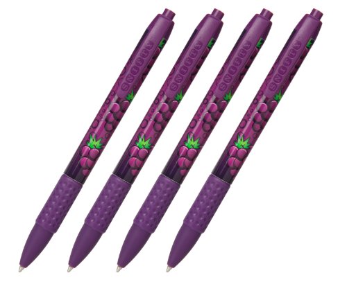 PCA SNIFTY USA Made Scented Pen, Grape Design and Scent, Black Ink, 4 Pens (PSPC03-4Pack)
