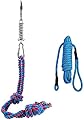 Spring Pole Dog Rope Toys, Interactive Dog Tug Toy with Dog Rope Toys and a Big Spring Pole Kit, for Small to Large Dogs, for Tug of War, Bite Training,Outdoor Hanging Exercise (blue)